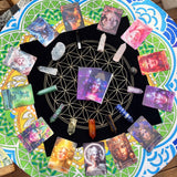 🌙 Σετ Sacred Feminine Awakening Oracle Deck & 13 Crystal Altar Set