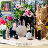 🌙 Σετ Sacred Feminine Awakening Oracle Deck & 13 Crystal Altar Set