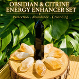 Obsidian & Citrin Energy Enhancer Sæt