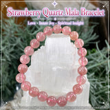 Bracelet Mala Fraise Quartz Avec Pochette En Velours