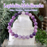 Βραχιόλι Mala Lepidolite Με Βελούδινο Πουγκί