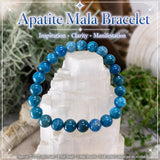 Bracelet Mala Apatite Avec Pochette En Velours