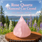 Rose Quartz diamantskåret krystal