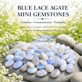 Mini pierres précieuses d'agate de dentelle bleue (lot de 50 grammes / 1,7 oz)