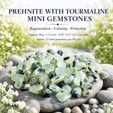 Prehnite med turmalin mini ædelsten (50 gram / 1,7 oz. parti)