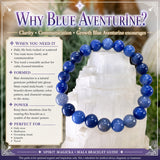 Βραχιόλι Mala Blue Aventurine με βελούδινο πουγκί