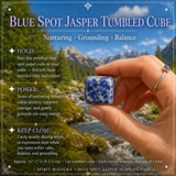 Cubo burattato di diaspro a punti blu