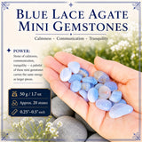 Mini pierres précieuses d'agate de dentelle bleue (lot de 50 grammes / 1,7 oz)