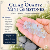 Mini pierres précieuses de quartz clair (lot de 50 grammes / 1,7 oz)