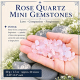 Rose Quartz Mini Gemstones  (50 Gram / 1.7oz. Lot)