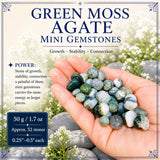 Μίνι πολύτιμοι λίθοι Green Moss Agate (50 γραμμάρια / 1,7 oz. Παρτίδα)