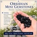 Mini pierres précieuses d'obsidienne (lot de 50 grammes / 1,7 oz)