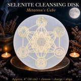 Selenite Metatrons Würfel-Reinigungsscheibe