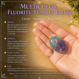Elipse caída de fluorita multicolorida
