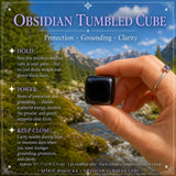 Obsidiaan getrommelde kubus