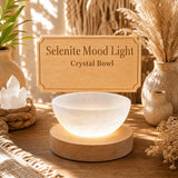 Luz ambiente de tigela de cristal selenita