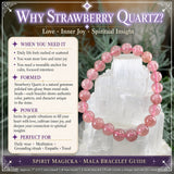 Bracelet Mala Fraise Quartz Avec Pochette En Velours