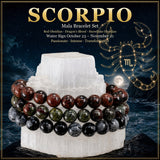 ♏ Scorpio - October 23rd - November 21st - Zodiac Astrology Crystal Bracelets Set