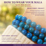 Bracelet Mala Apatite Avec Pochette En Velours