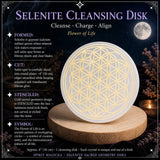 Disco di pulizia del fiore della vita di selenite