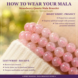 Bracelet Mala Fraise Quartz Avec Pochette En Velours