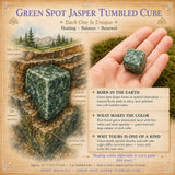 Cubo burattato di diaspro punto verde
