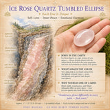 Elipse Rolada de Quartzo Rosa Gelo