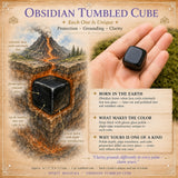 Obsidiaan getrommelde kubus