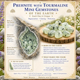 Prehnite med turmalin mini ædelsten (50 gram / 1,7 oz. parti)