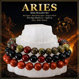 ♈ Aries - March 21st - April 19th - Zodiac Astrology Crystal Bracelets Set