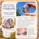Cherry Flower Blossom Agate Crescent Moonstone