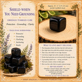 Obsidiaan getrommelde kubus