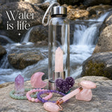 Rose Quartz Crystal Water Bottle Self-Love Gift Set
