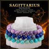 ♐ Sagittarius - November 22nd - December 21st - Zodiac Astrology Crystal Bracelets Set