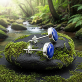 Classic Lapis Lazuli Silver Stud Earrings