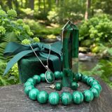 50% SAVING Malachite Necklace & Companions Protection & Courage Set