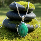 50% SAVING Malachite Necklace & Companions Protection & Courage Set