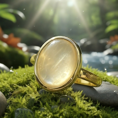 Z ARRON DESIGN Serenity Moonstone koperdraad hanger ketting