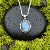 Z ARRON DESIGN Serenity Moonstone koperdraad hanger ketting
