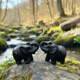 Crystal Animal Spirit Totems: Black Agate Elephant