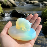 Opalite Peace Bear & Palmstone Set