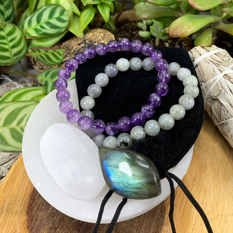 Conjunto de pulseras Crown Chakra Mala🌈