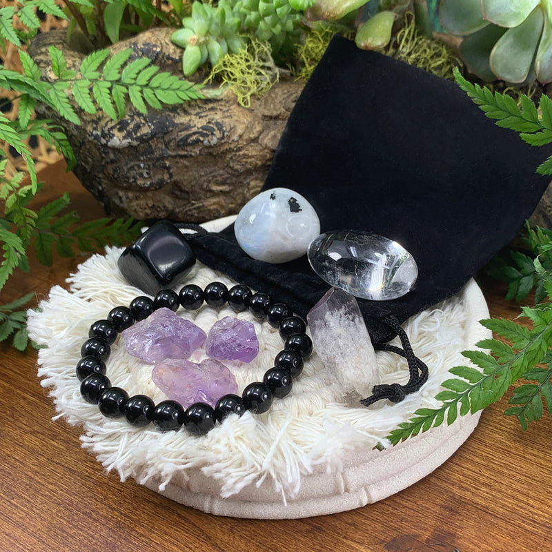 Obsidian Mala Armbånd Protector Pouch Sæt