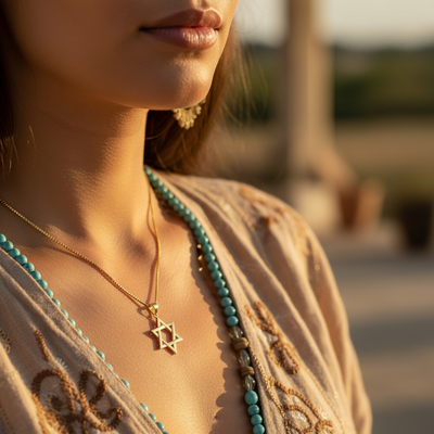 Gold Star of David / Merkaba Necklace