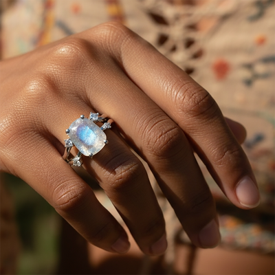 Z ARRON DESIGN Serenity Moonstone koperdraad hanger ketting