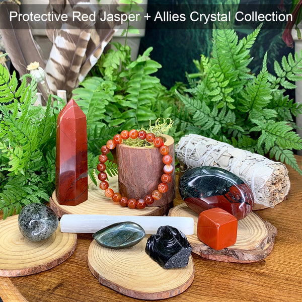 Beschermende rode jaspis + Allies Crystal-collectie