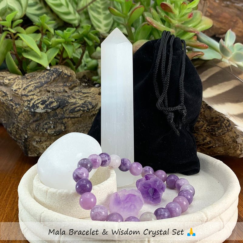 Mala Bracelet & Wisdom Crystal Set 🙏