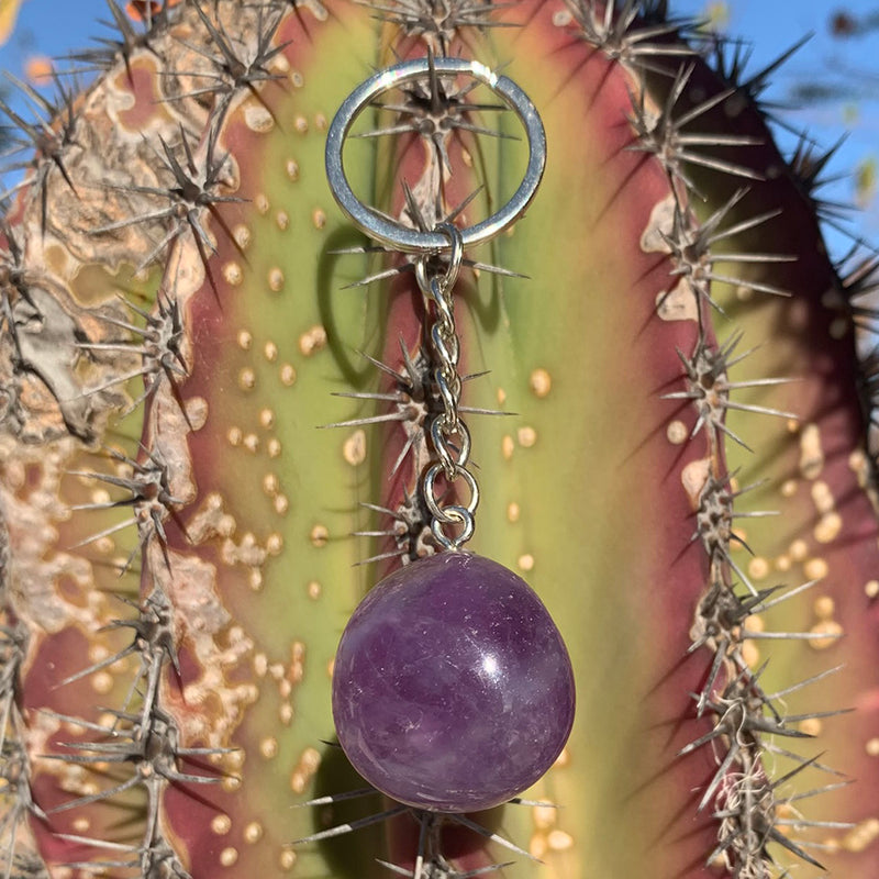 Amethyst Crystal Keychain