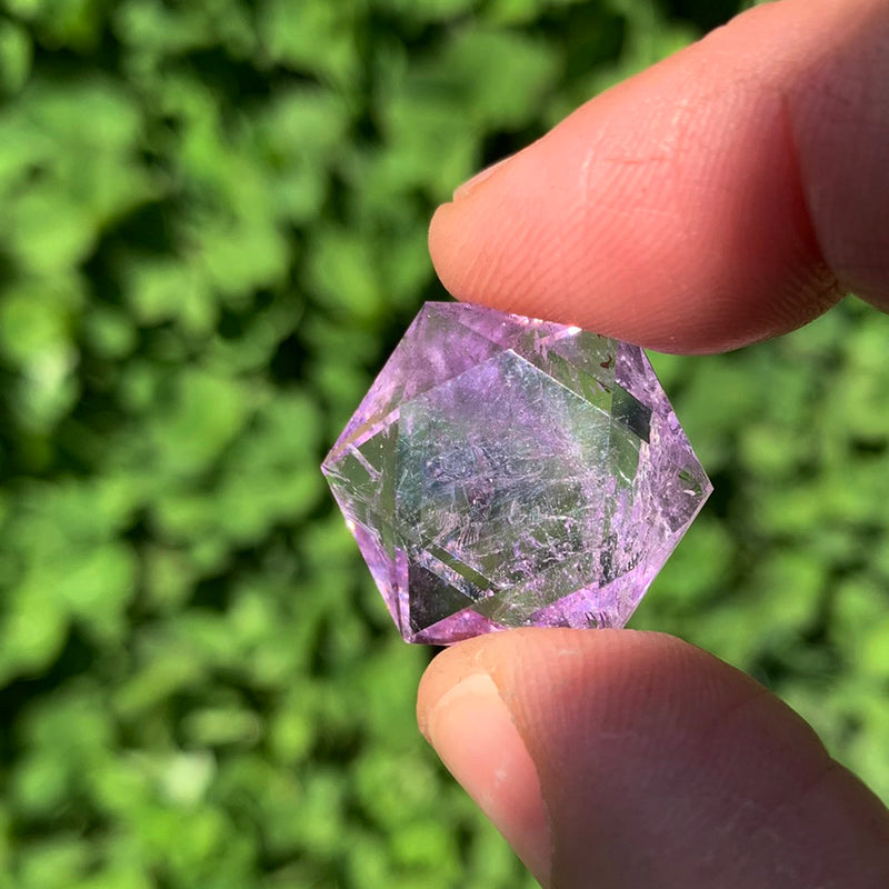Amethyst Sacred Geometry Faceted Crystal