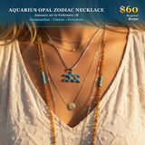 ♒ SUMMER SALE 60% OFF -Aquarius Opal  Zodiac Necklace – January 20 to February 18